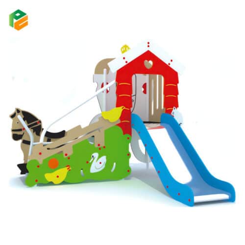 Wagon Themed Outdoor Toddler Slide for Preschool-1