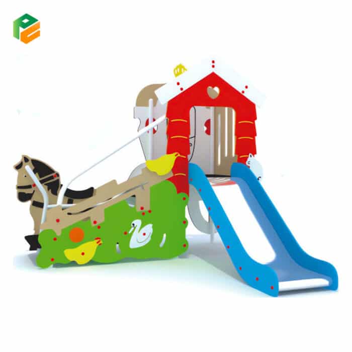 Wagon Themed Outdoor Toddler Slide for Preschool-1