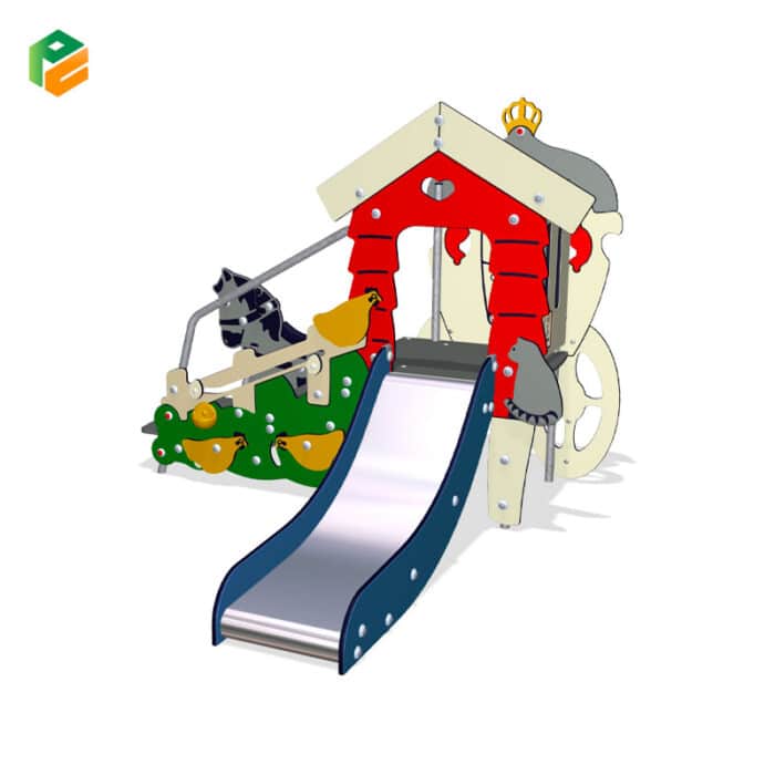 Wagon Themed Outdoor Toddler Slide for Preschool-2