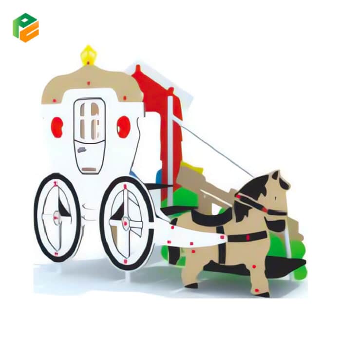 Wagon Themed Outdoor Toddler Slide for Preschool-3