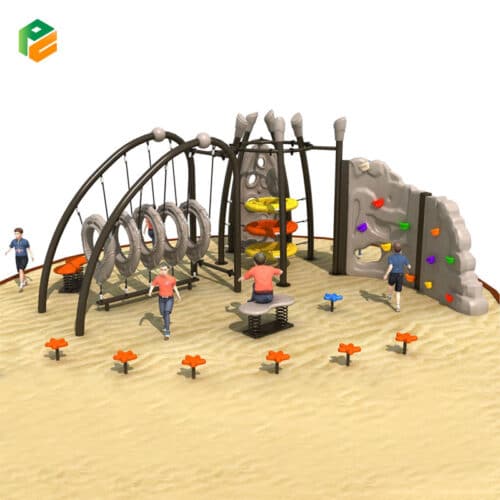 Preschool Climbing Equipment with Plastic Rock for Children-1