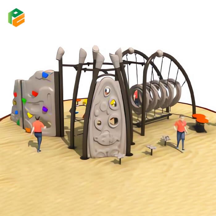 Preschool Climbing Equipment with Plastic Rock for Children-2