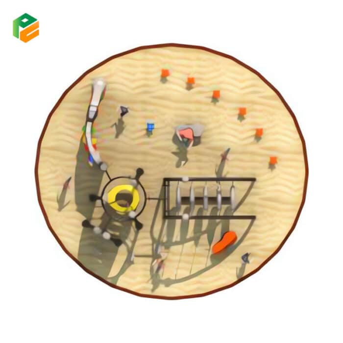 Preschool Climbing Equipment with Plastic Rock for Children-3