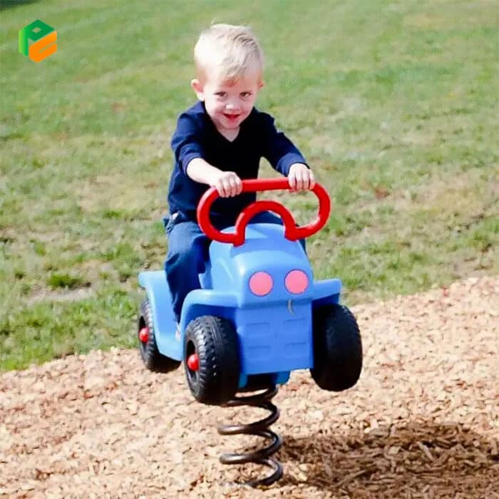 Car-shaped Outdoor Playground Springer for Kids-2