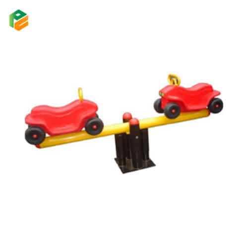 Car-shaped Seated Seesaw with Handle Grip for Public Park-1