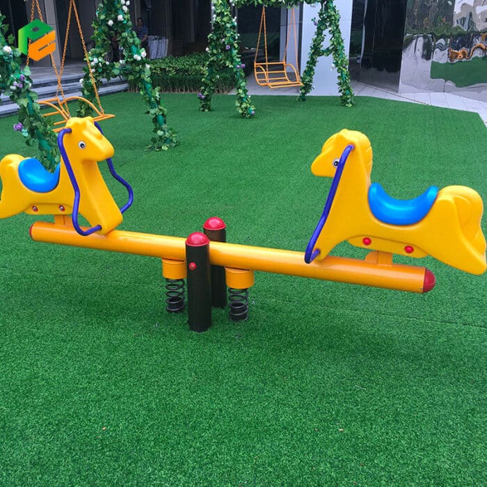 Kids Seesaw Garden Toys with Pony Figure-2
