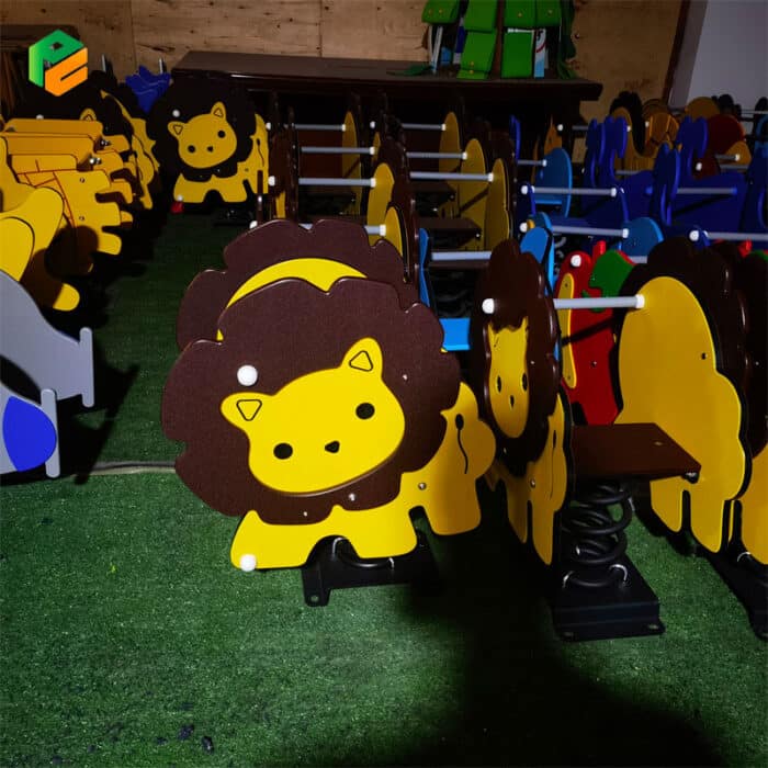 Kids Sit-in Spring Rider with Lion Figure-2