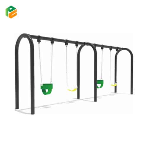 Large Swing Set with Four Safety Seats for Kids-1