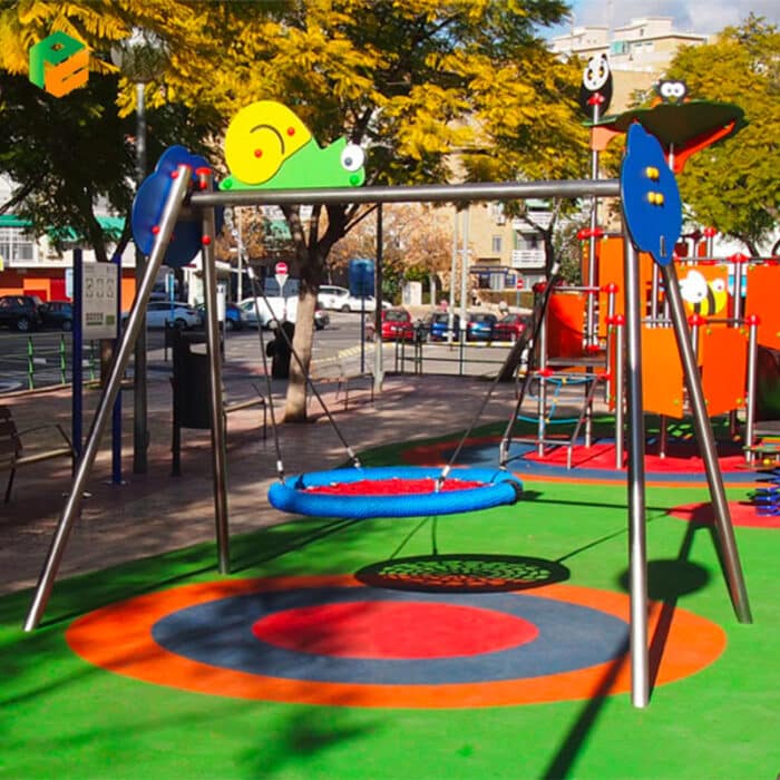 Outdoor Swing Set with Nest Seat for Kids-2