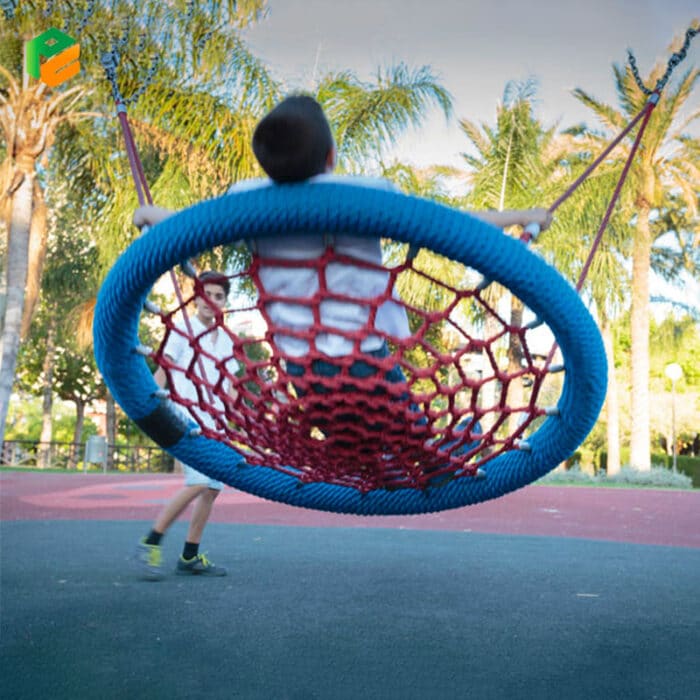 Outdoor Swing Set with Nest Seat for Kids-3