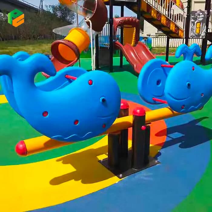 Outdoor Toys Seesaw with Dolphin Figure for Daycare Center-2