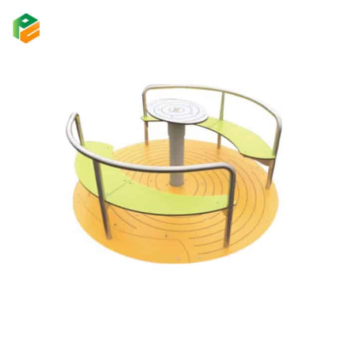 Playground Carousel with Bench for Public Parks-1
