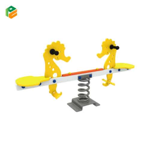Seahorse-shaped Two-seated Seesaw with Spring-1