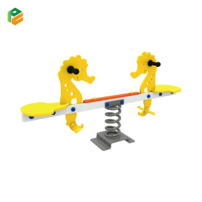 Seahorse-shaped Two-seated Seesaw with Spring-1