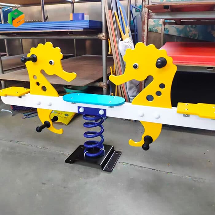 Seahorse-shaped Two-seated Seesaw with Spring-2