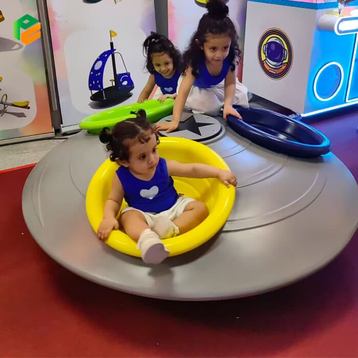 UFO Shaped Playground Spinner with 3 Seats for Children-2