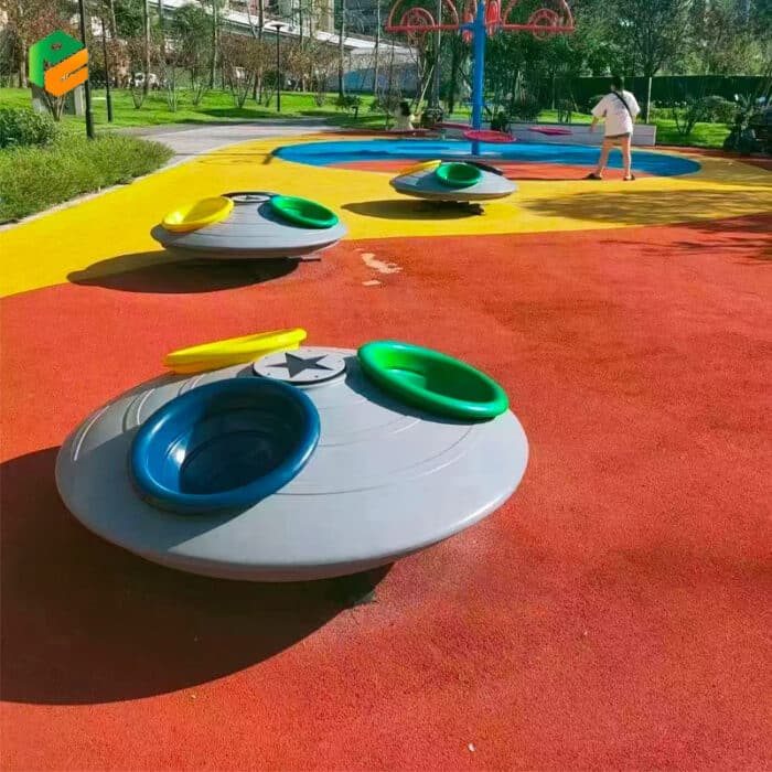 UFO Shaped Playground Spinner with 3 Seats for Children-3