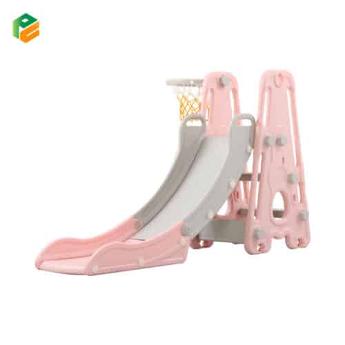 2-in-1 Toddler Home Slide with Basketball Hoop-1