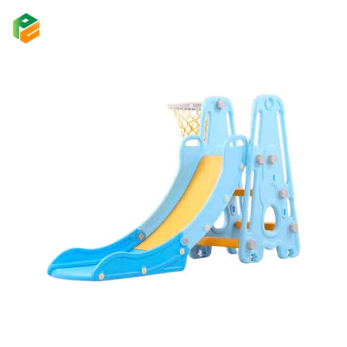 2-in-1 Toddler Home Slide with Basketball Hoop-2