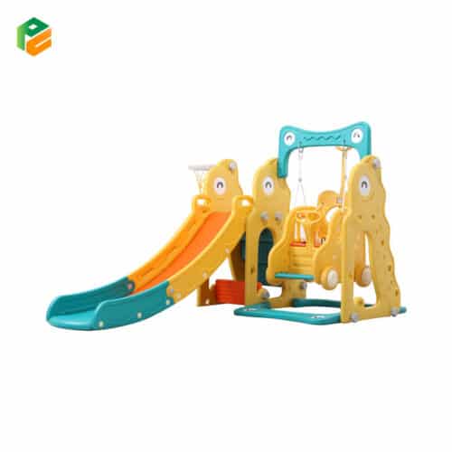 4-in-1 Infant Slide with Stroller Swing and Basketball Hoop-1