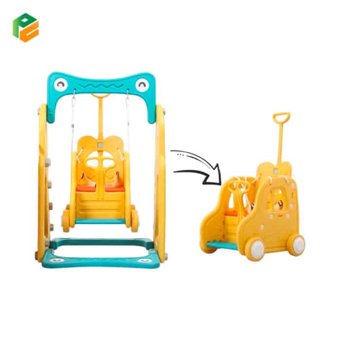 4-in-1 Infant Slide with Stroller Swing and Basketball Hoop-4
