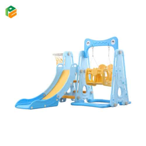 4 in 1 Toddler Slide and Swing Set with Basketball Hoop-1