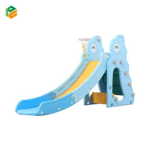 Children's Indoor Small Slide with Basketball Stand-1