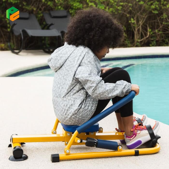 Kids Outdoor Training Equipment Double Track Rowing Machine-4
