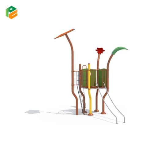Outdoor Climbing Structure with Banister Bar for Kids-1
