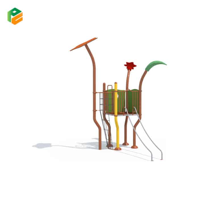 Outdoor Climbing Structure with Banister Bar for Kids-1