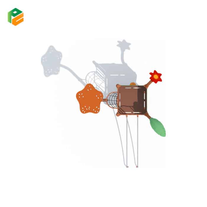 Outdoor Climbing Structure with Banister Bar for Kids-3