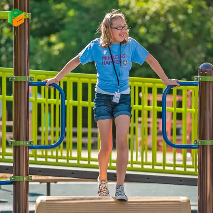 Outdoor Fitness Equipment 2-Person Log Roll for Children-3