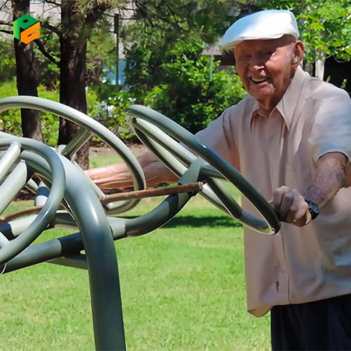Outdoor Gym Equipment Tai Chi Wheels for Elderly People-3