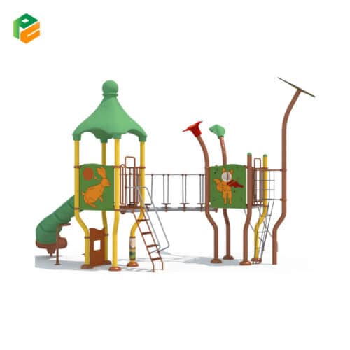 Outdoor Play Structures with Balance Beam Bridge-1