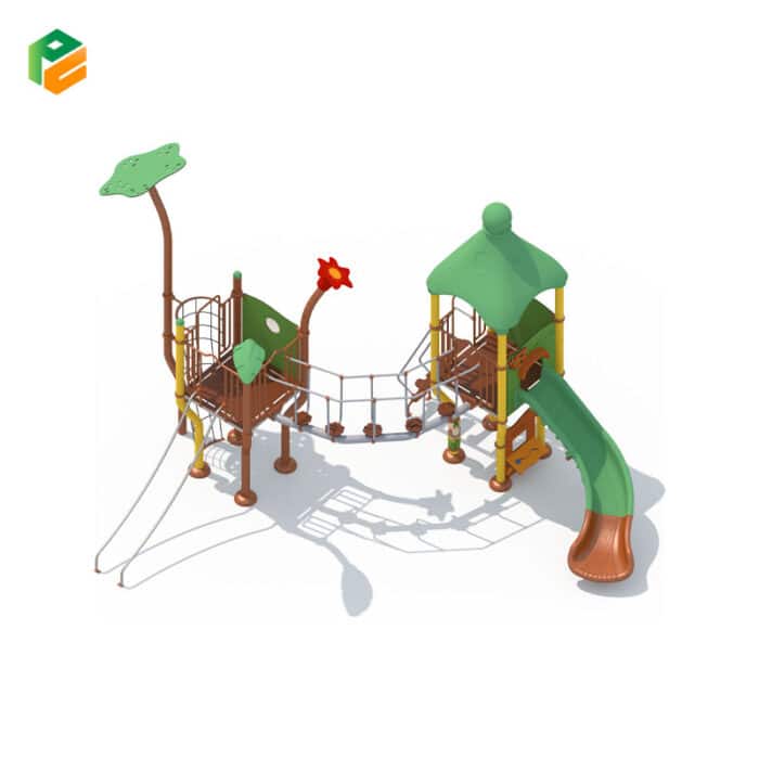 Outdoor Play Structures with Balance Beam Bridge-2
