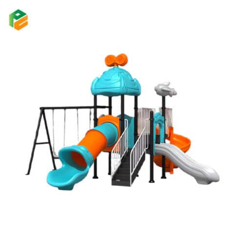 Children Backyard Playground with 2-Person Swing Set-1