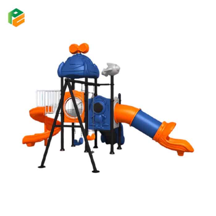 Children Playground Set with Swing and Slides for Outer Space-2