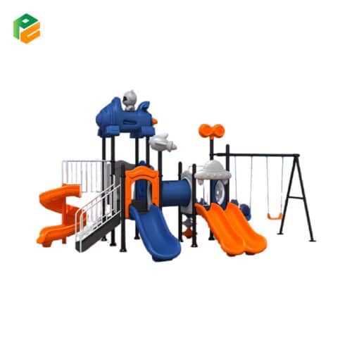 Space Themed Playground Equipment with Swing and Slide Set-1